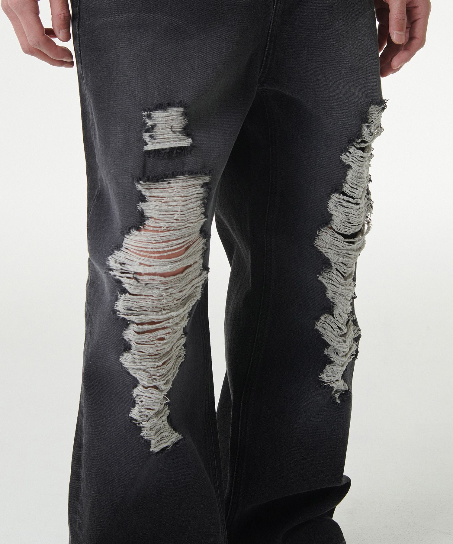 ★MUSINSA STANDARD★ Front destroyed wide denim pants washed MUSINSA | MUSINSA STANDARD Front Destroyed Wide Denim Pants