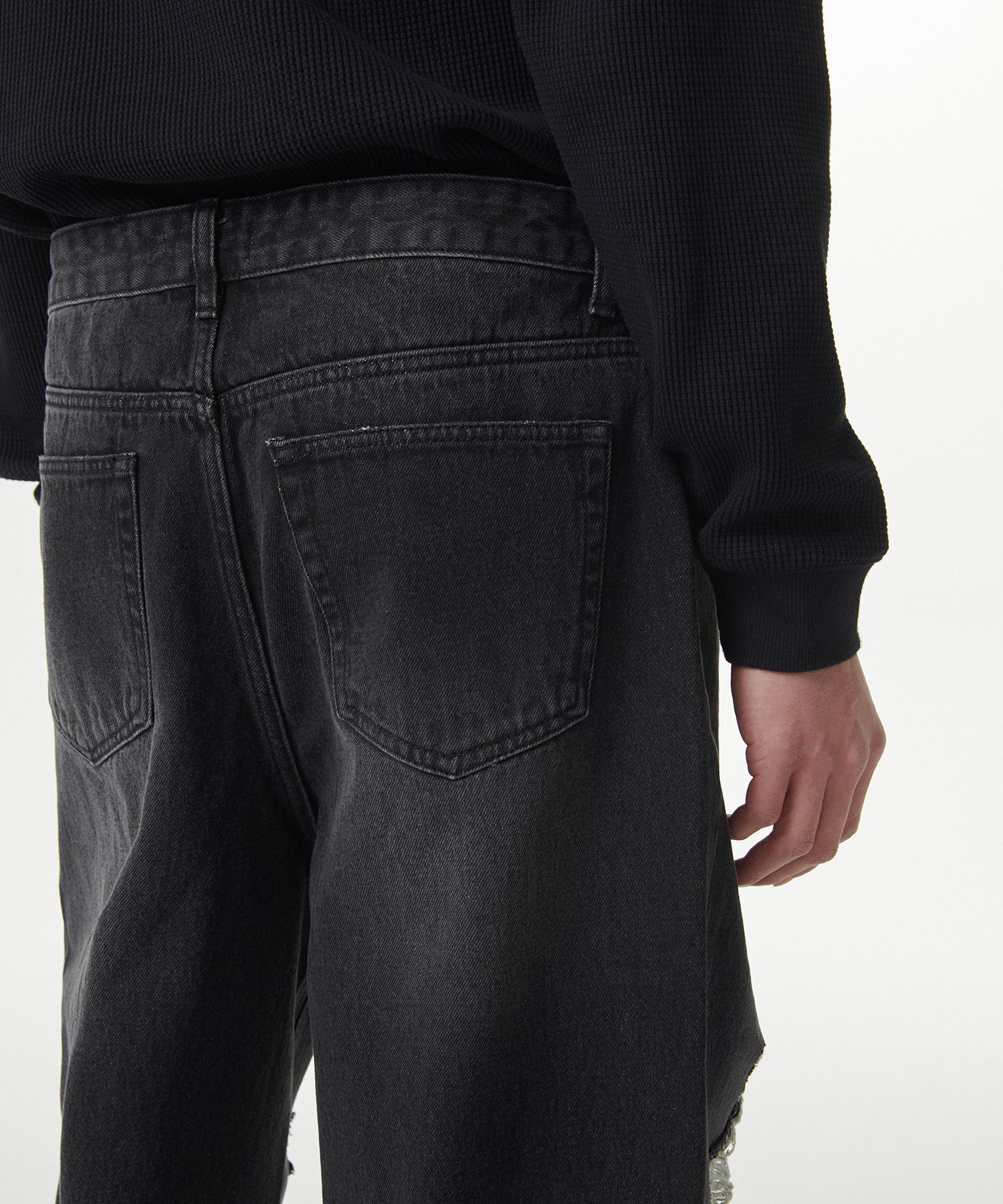 ★MUSINSA STANDARD★ Front destroyed wide denim pants washed MUSINSA | MUSINSA STANDARD Front Destroyed Wide Denim Pants