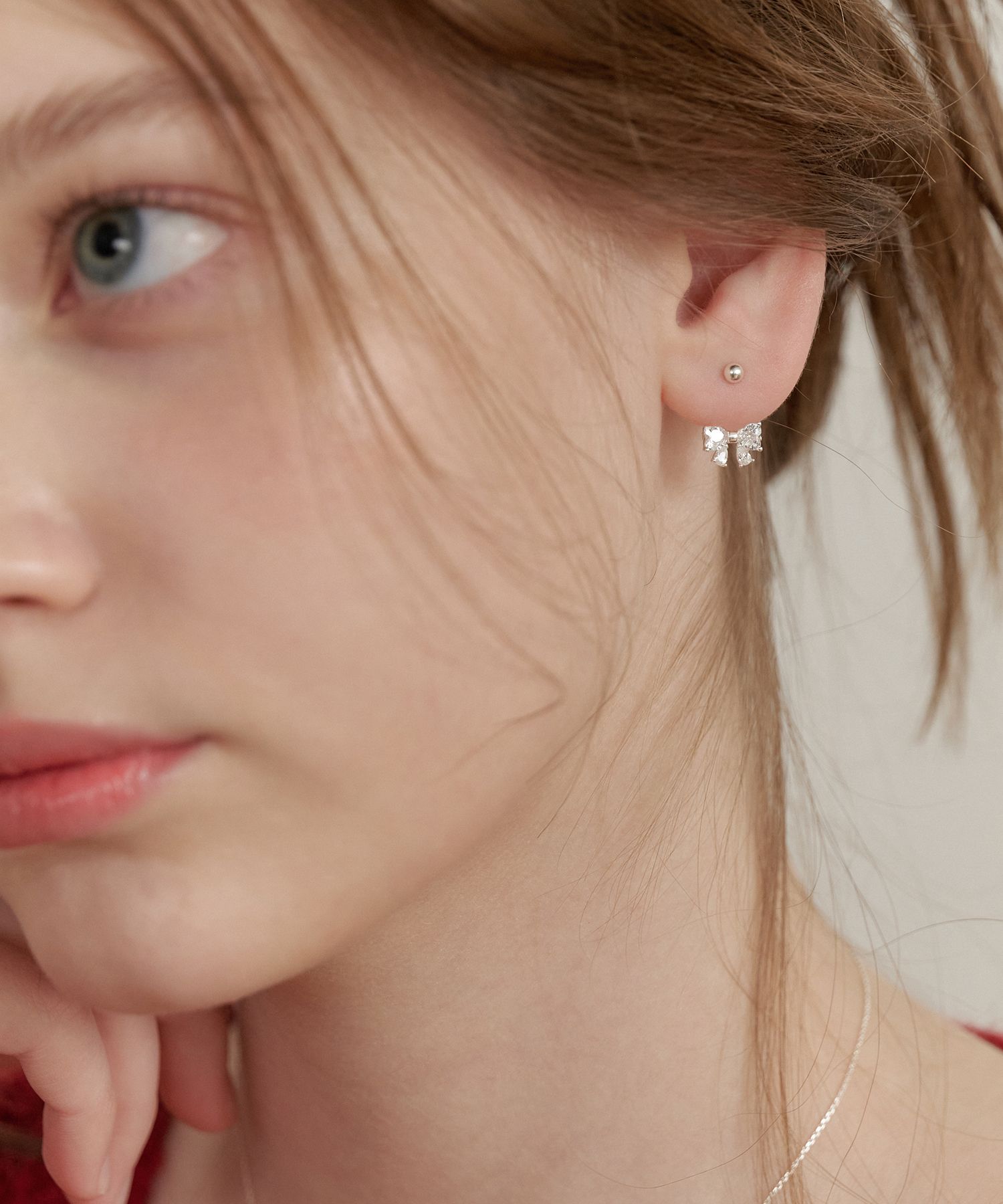 ★TATIANA★ Silver 925 Twinkle Butterfly Ribbon Ear Jacket E MUSINSA公式 | TATIANA (Silver 925) Twinkle Butterfly Ribbon