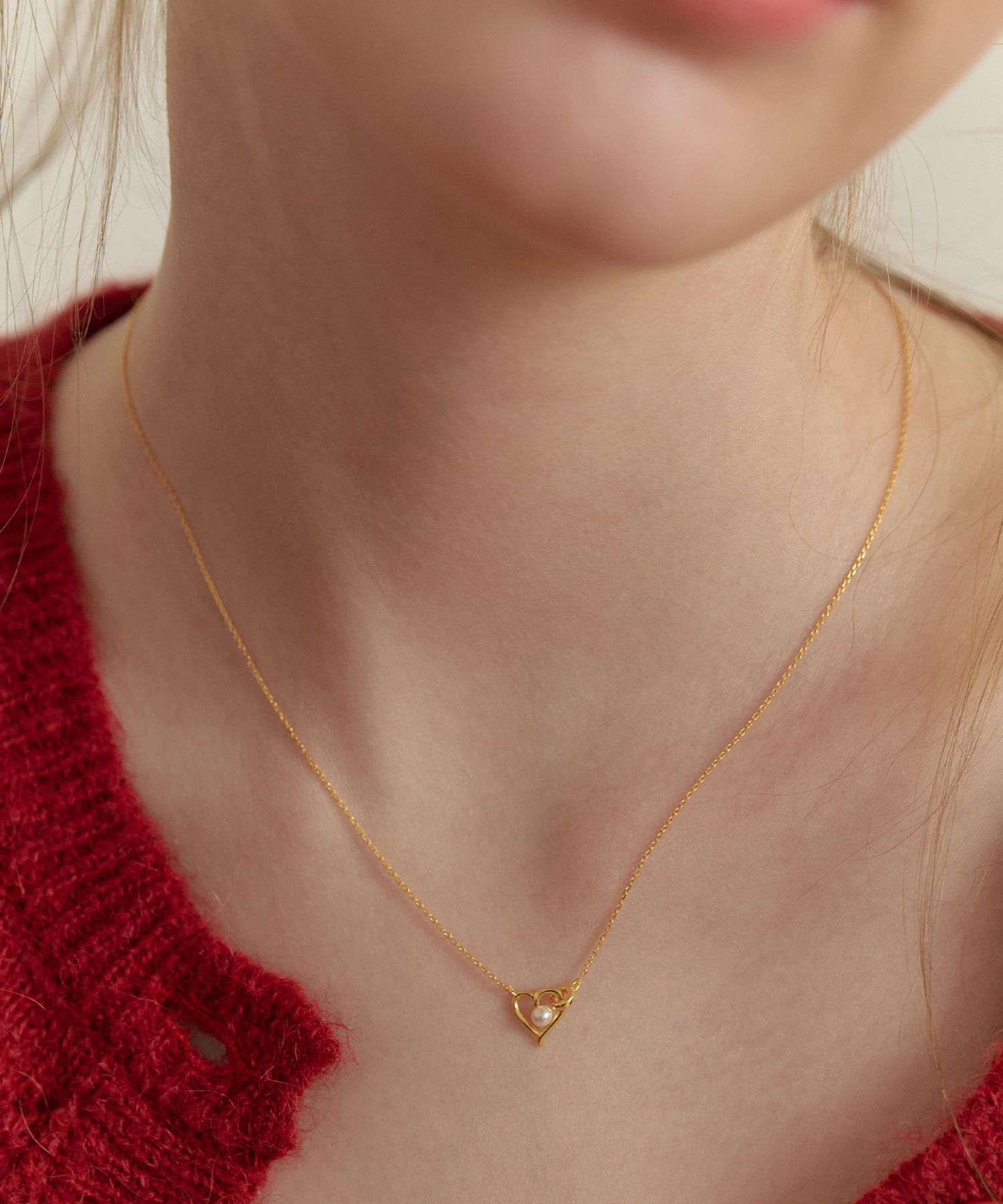 MUSINSA | TATIANA (Silver 925) Heart Inside Pearl Necklace