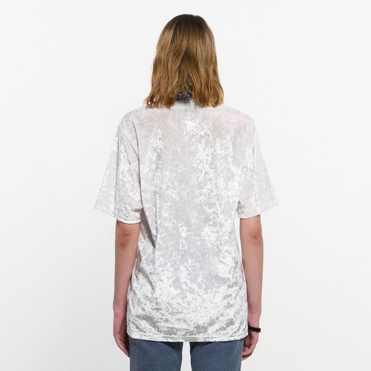 킴지수(KIMZISU) Velvet print Oversized T-Shirt _ WHITE