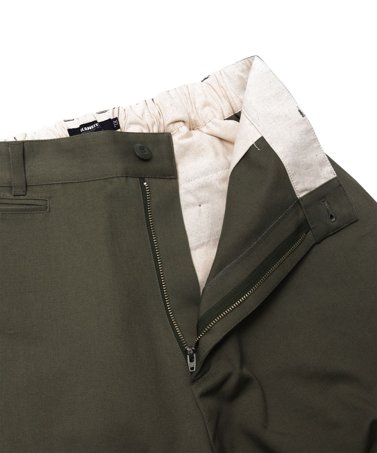 카네이테이(KANEITEI) WIDE CHINO TROUSERS (OLIVE DRAB)
