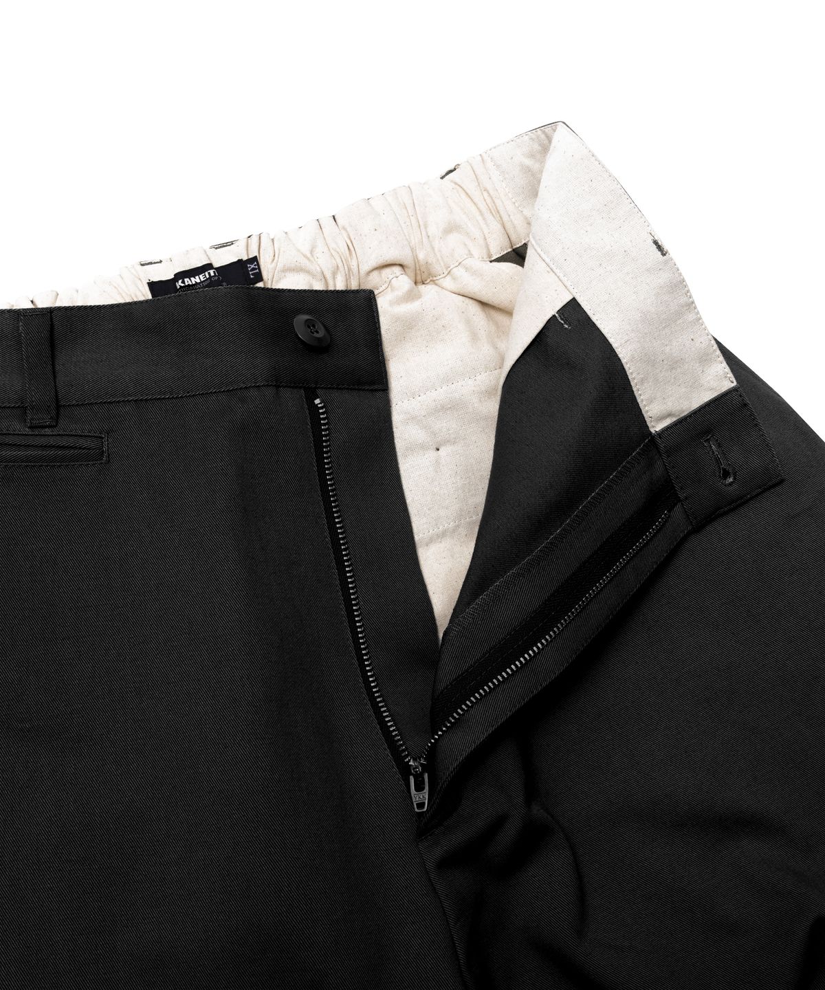 카네이테이(KANEITEI) WIDE CHINO TROUSERS (BLACK)