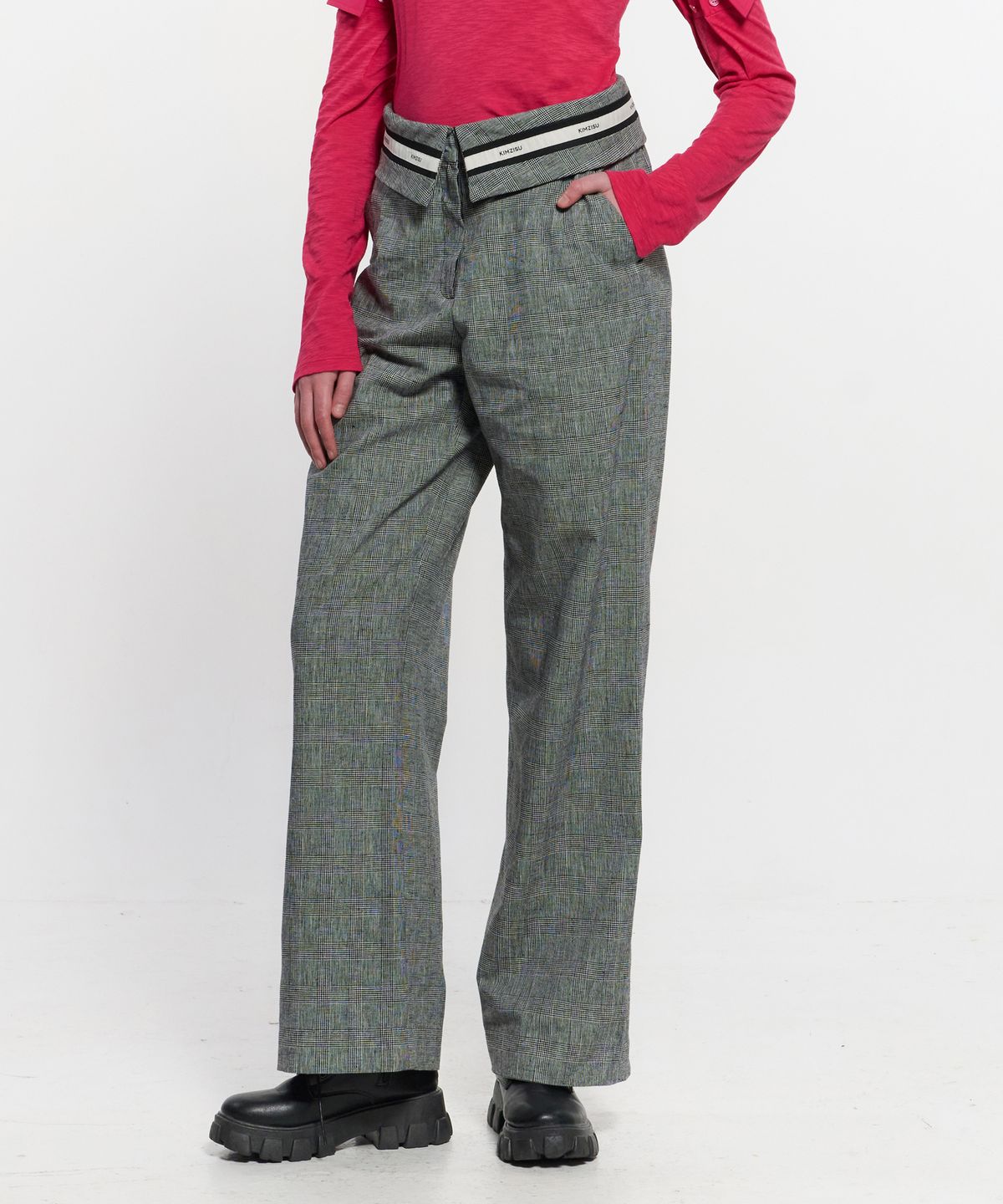 킴지수(KIMZISU) Fold Over Wide Slacks _ GREY