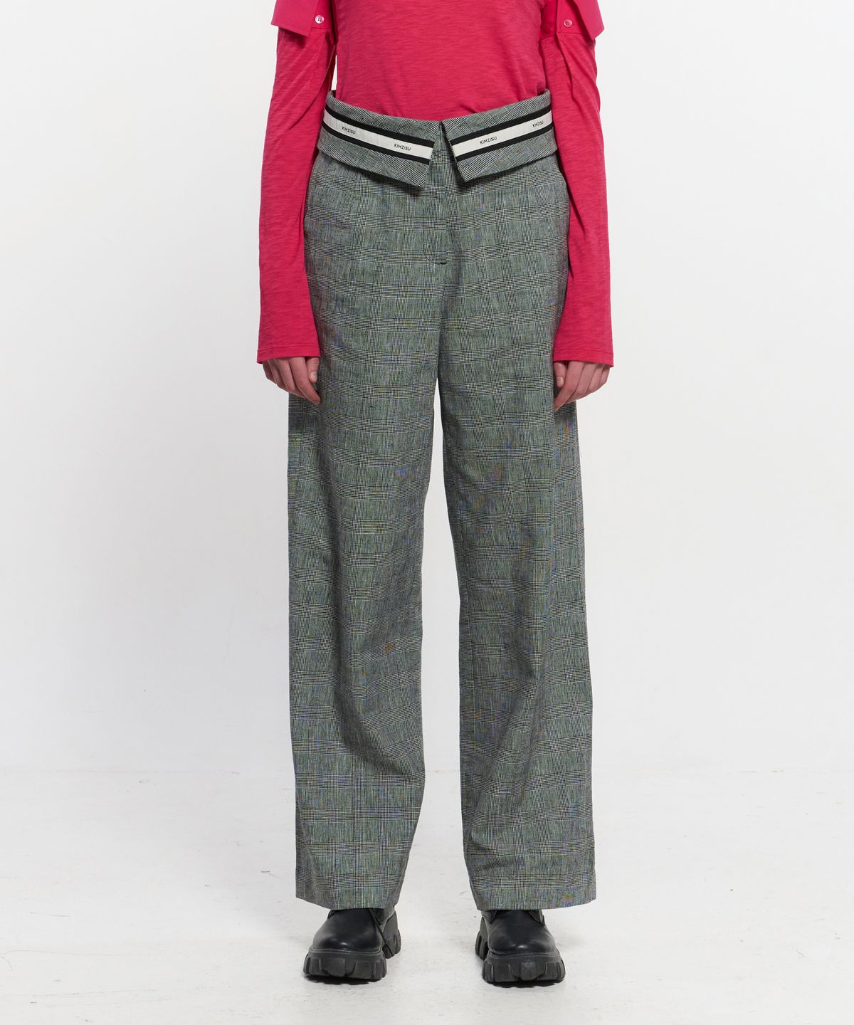 킴지수(KIMZISU) Fold Over Wide Slacks _ GREY