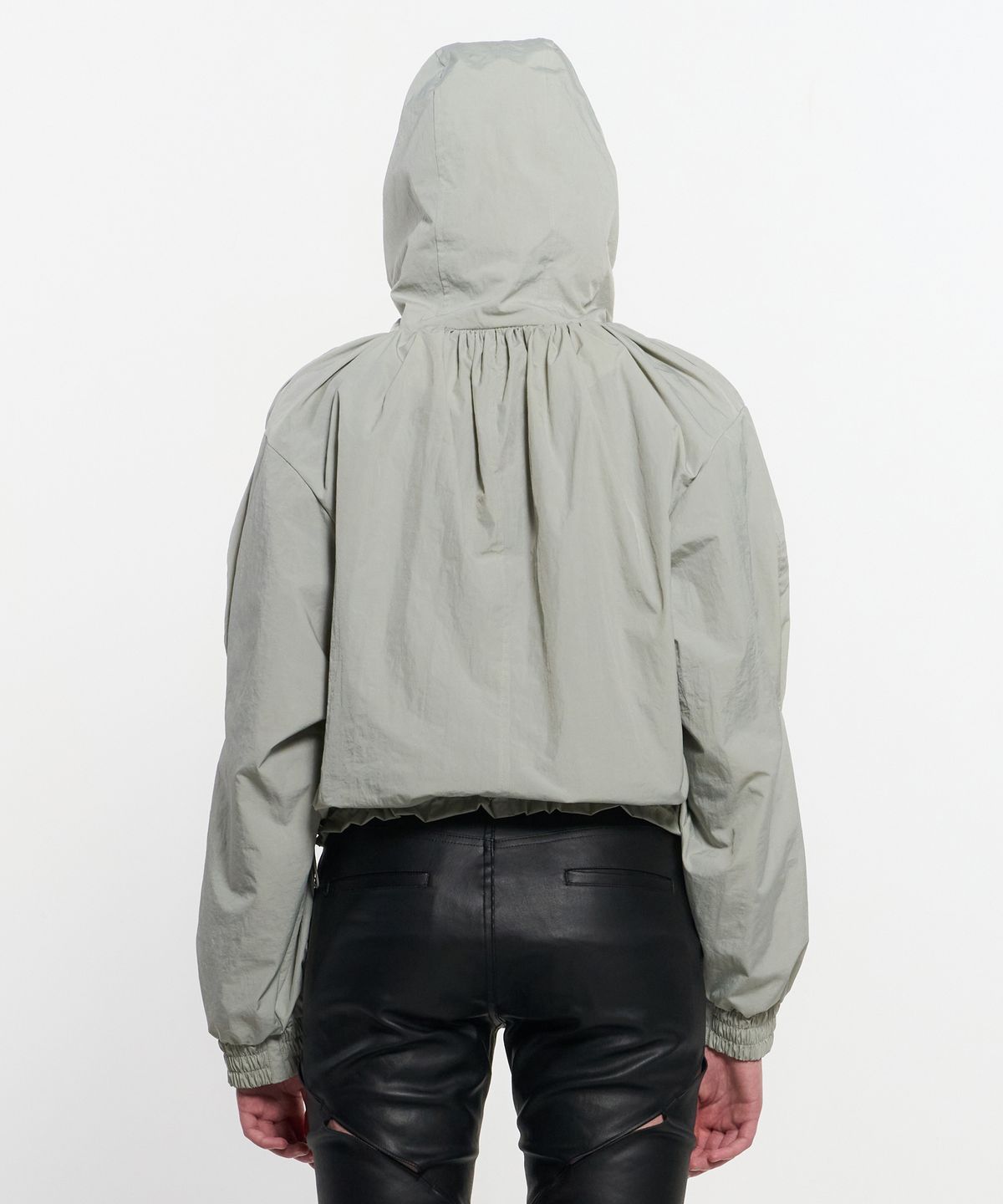 킴지수(KIMZISU) Neck Shirring Hooded Windbreaker _ GREY