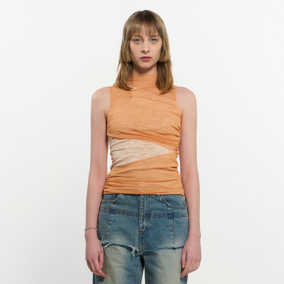킴지수(KIMZISU) Layered Sleeveless _ ORANGE