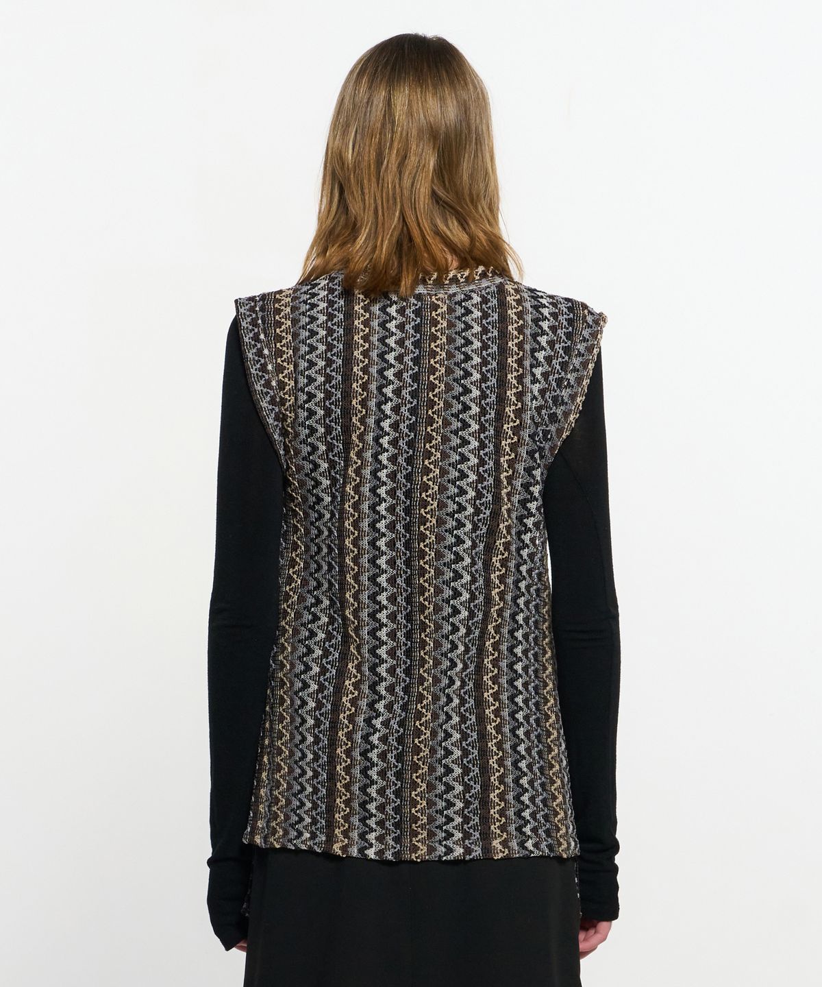 킴지수(KIMZISU) V neck knit Vest _ BROWN