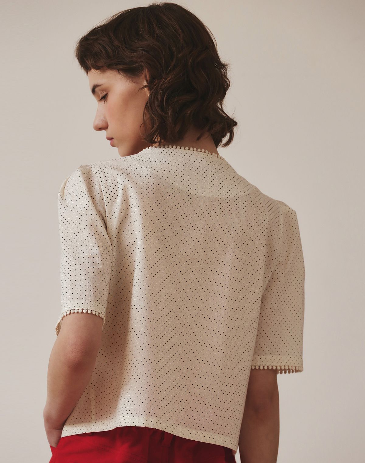 지에마르(GIEMAR) DOT PATTERN BLOUSE