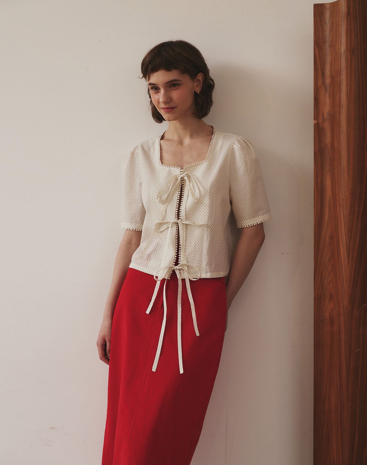 지에마르(GIEMAR) DOT PATTERN BLOUSE