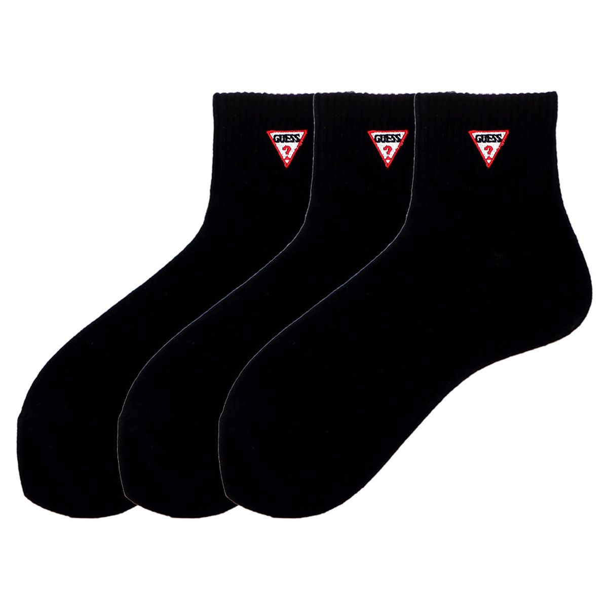 게스 양말(GUESS SOCKS) 게스 로고자수 슬림 단목 3족