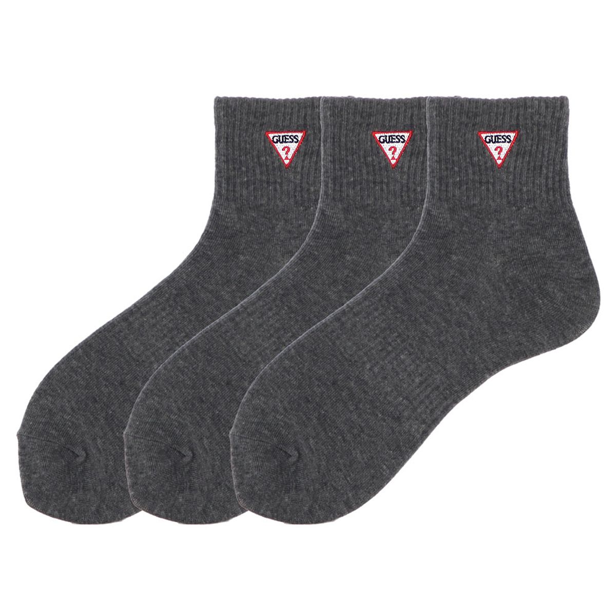 게스 양말(GUESS SOCKS) 게스 로고자수 슬림 단목 3족
