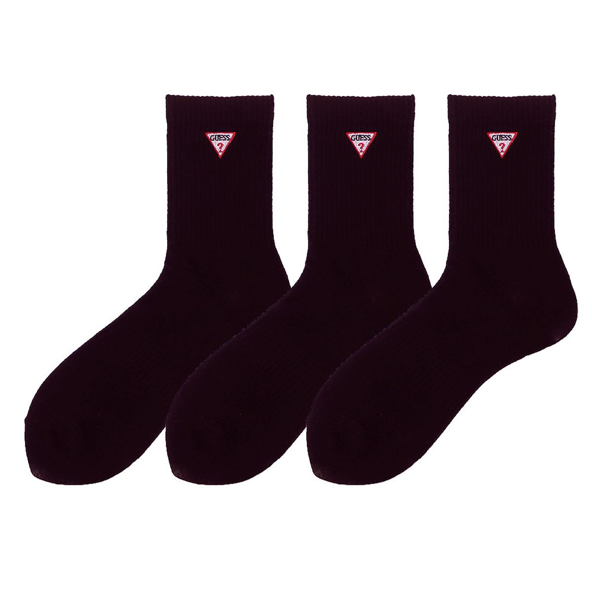 게스 양말(GUESS SOCKS) 게스 로고자수 슬림 중목 3족
