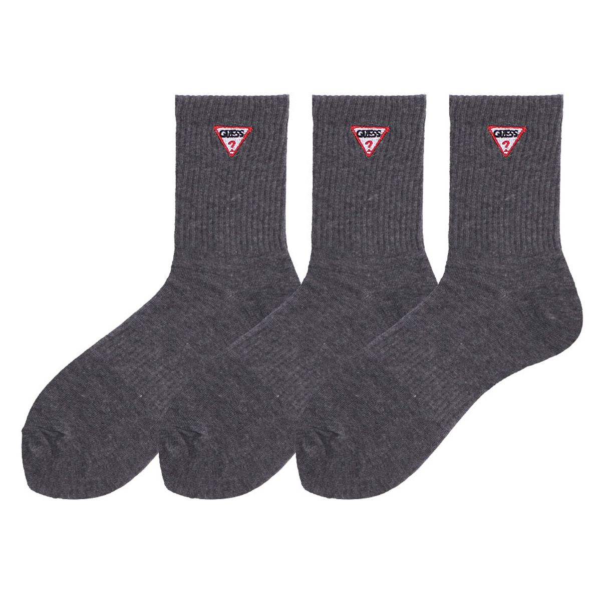 게스 양말(GUESS SOCKS) 게스 로고자수 슬림 중목 3족