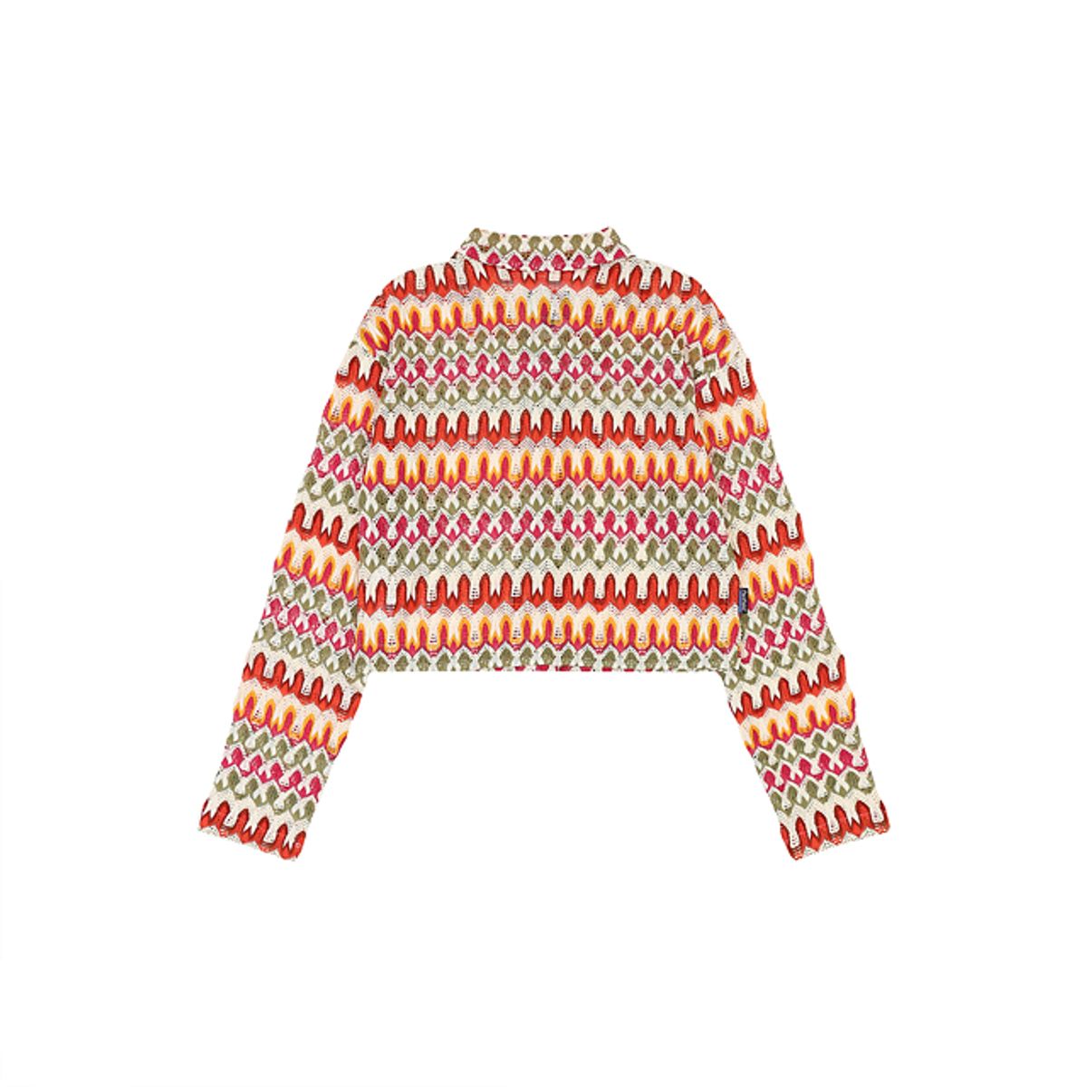 펜필드(PENFIELD) PATTERN CROP CROCHET SHIRT BURGUNDY_FQ2WR16U