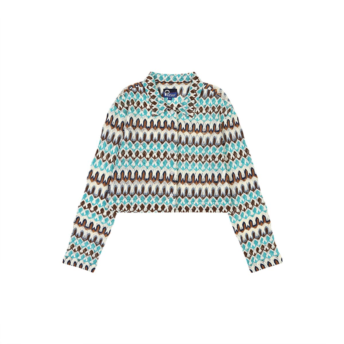 펜필드(PENFIELD) PATTERN CROP CROCHET SHIRT MINT_FQ2WR15U