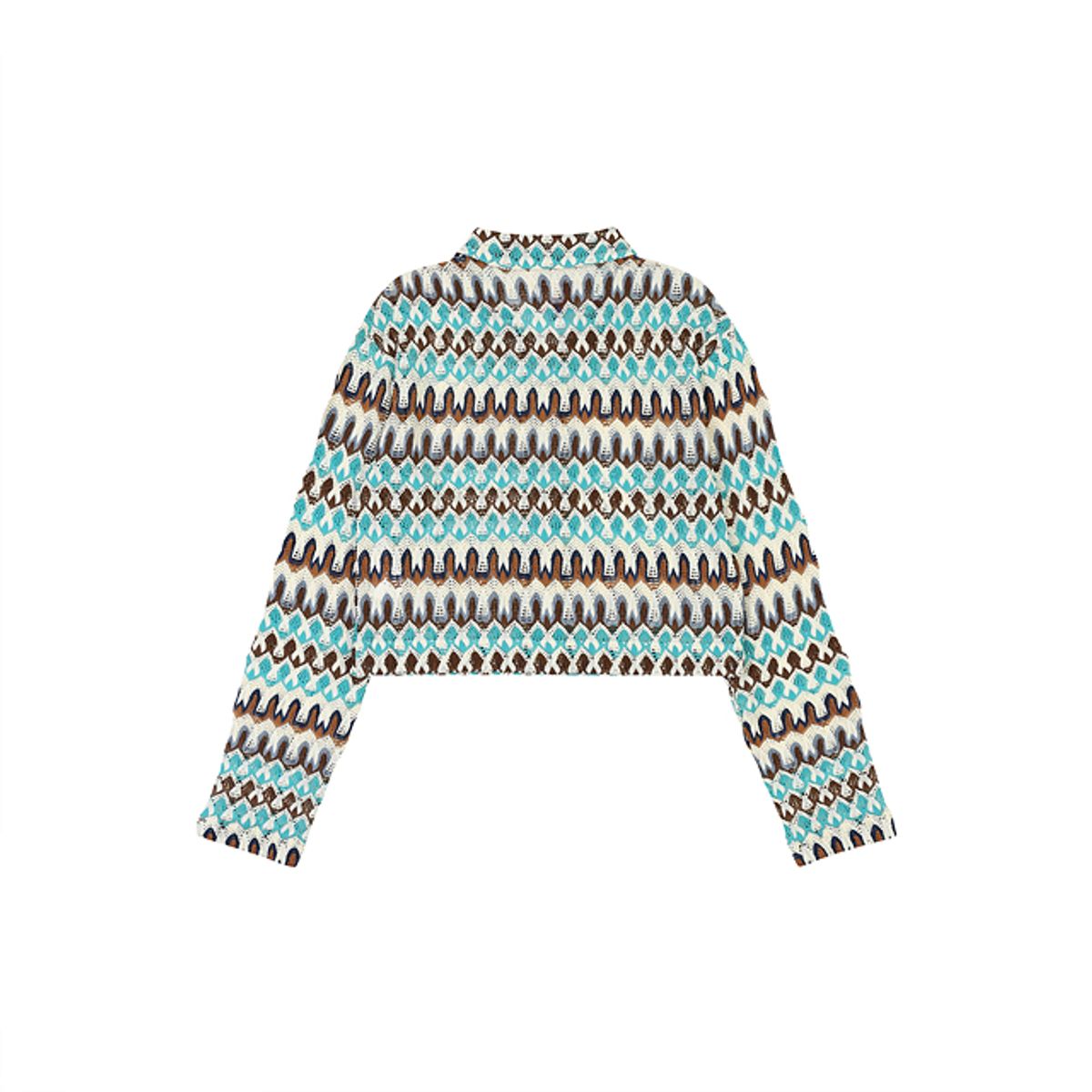 펜필드(PENFIELD) PATTERN CROP CROCHET SHIRT MINT_FQ2WR15U