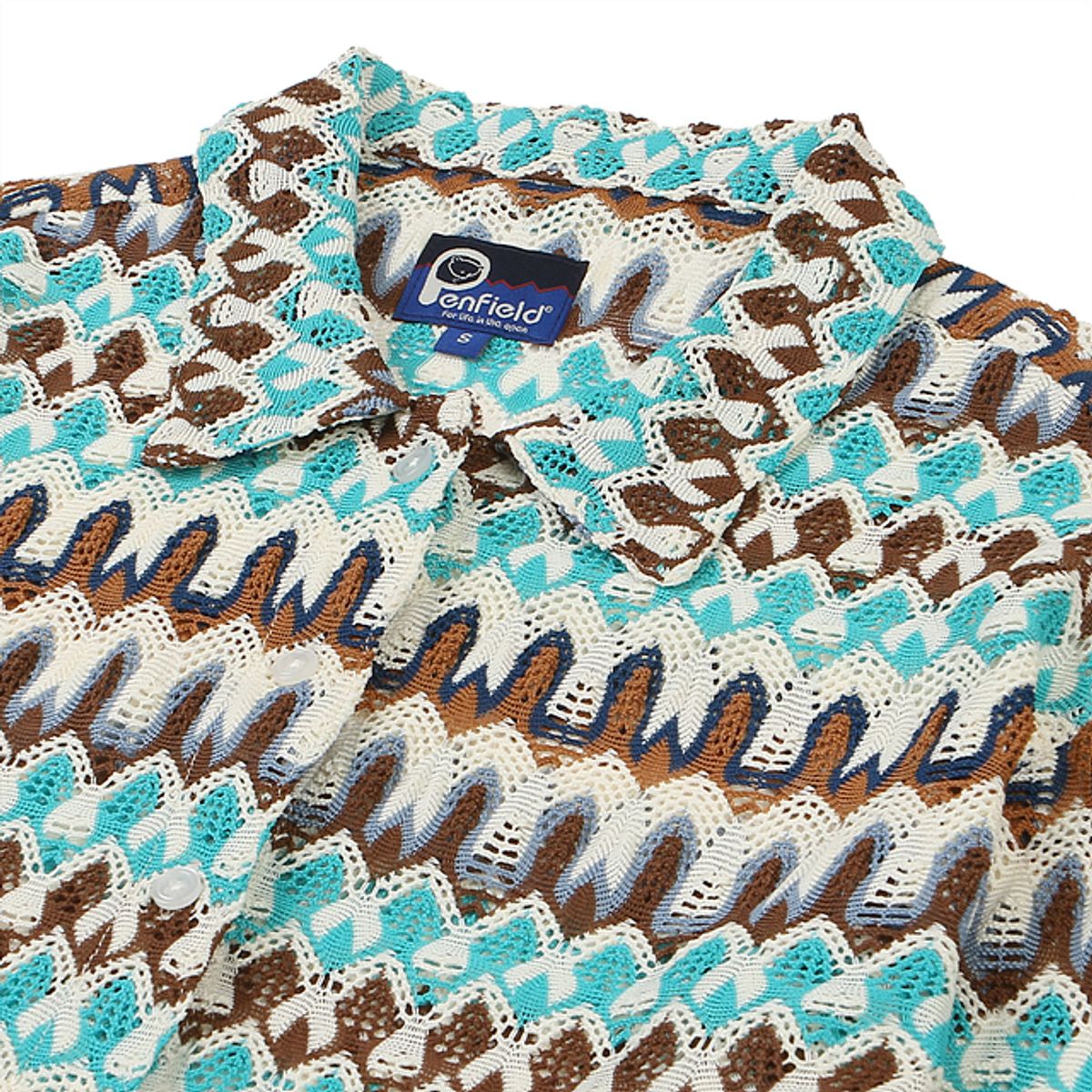 펜필드(PENFIELD) PATTERN CROP CROCHET SHIRT MINT_FQ2WR15U
