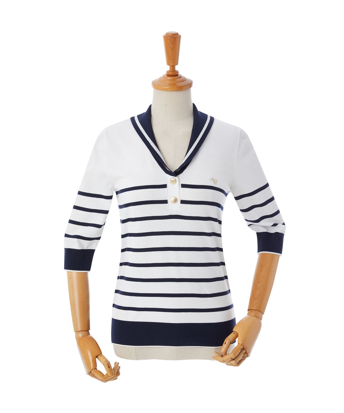 에이오더블유(AOW) STRIPE SAILOR COLLAR KNIT