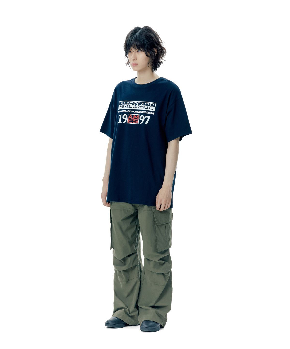 아메스 월드와이드(AMES-WORLDWIDE) 19AMES97 TEE NAVY (AM2EMUT504A)