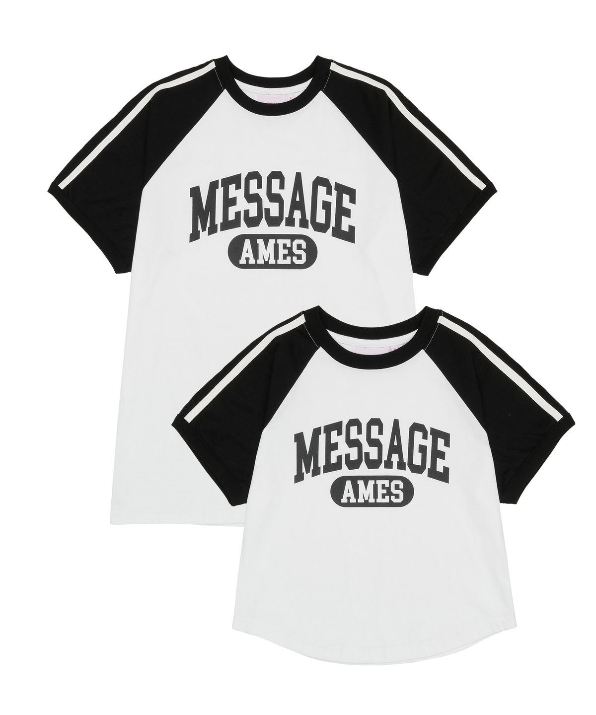 아메스 월드와이드(AMES-WORLDWIDE) LINE TAPE RAGLAN RINGER TEE WHITE (AM2EMUT506A)