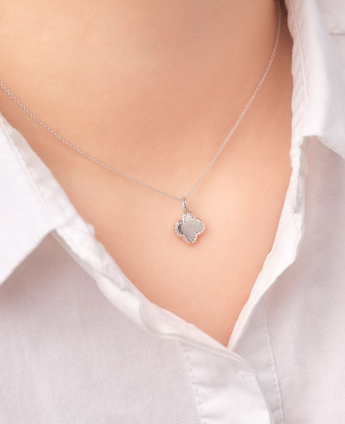 베누아(BENOIT) NK08SL Flower Dot Pendant [Silver]