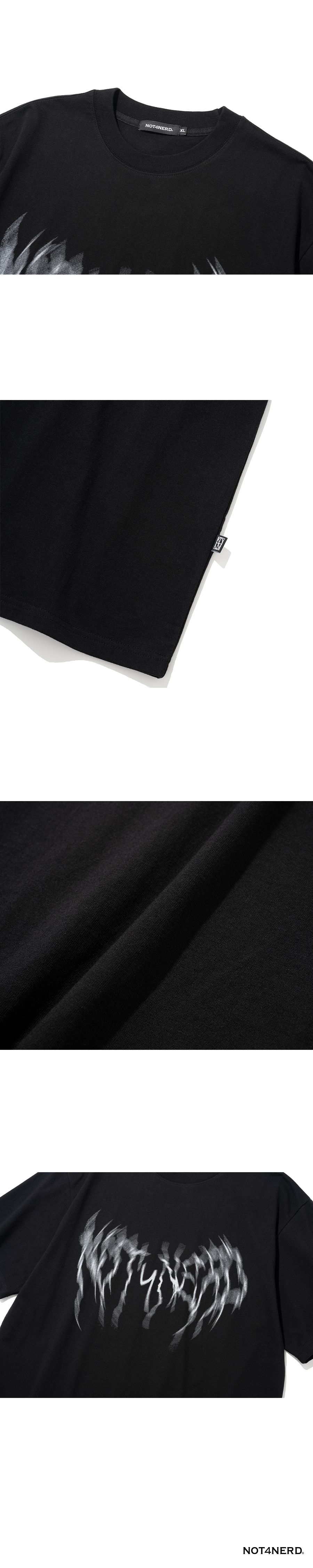[NOT4NERD] Thunder Blur Logo T-Shirts ☆送料込☆ 낫포너드(NOT4NERD) Thunder Blur Logo T-Shirts - Black