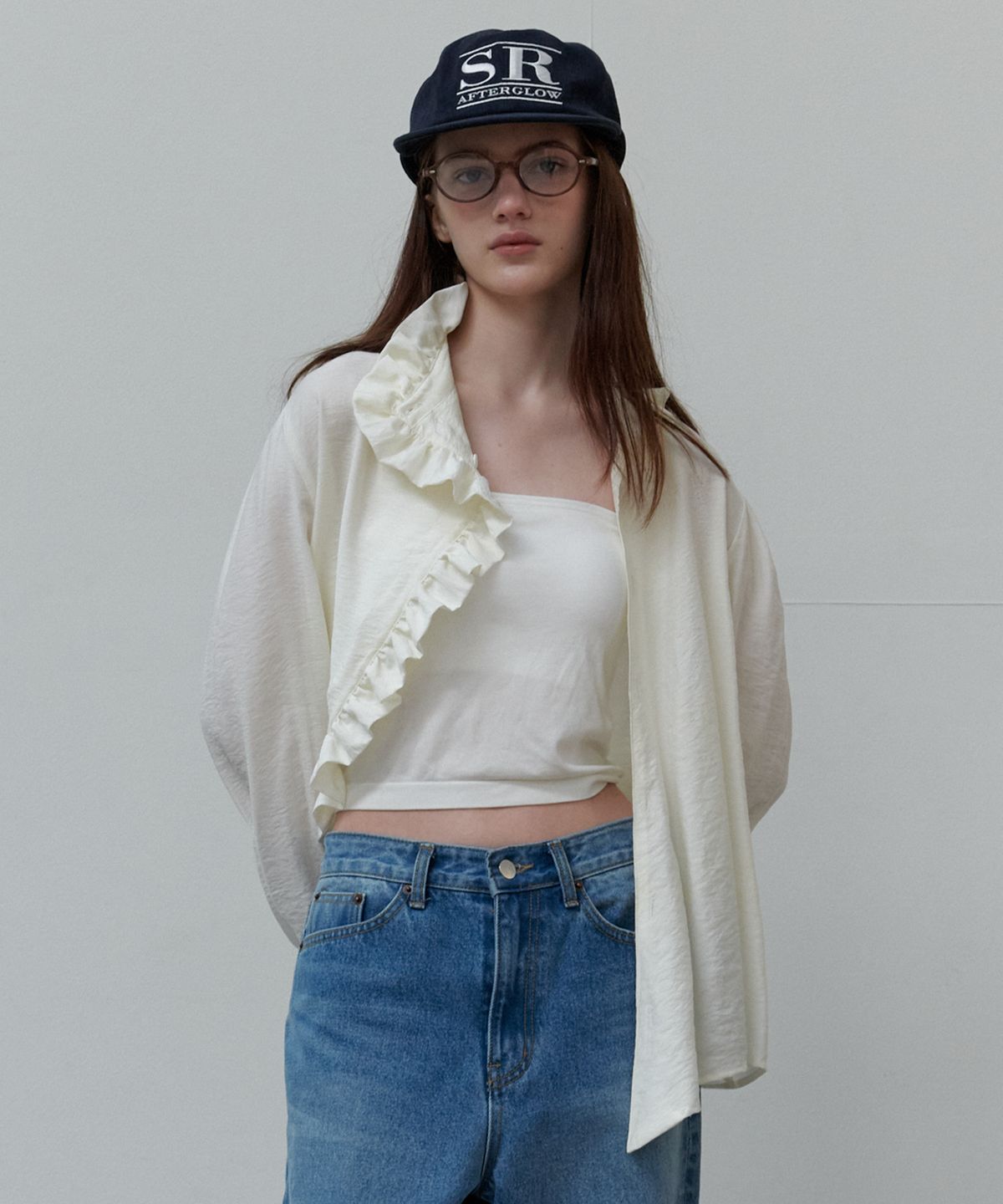 쏘이르(SO IR) RUFFLE COLLAR BLOUSE - IVORY
