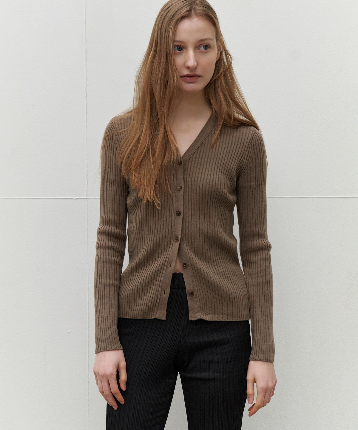 쏘이르(SO IR) RIBBED SLIM KNIT CARDIGAN - 3COLOR