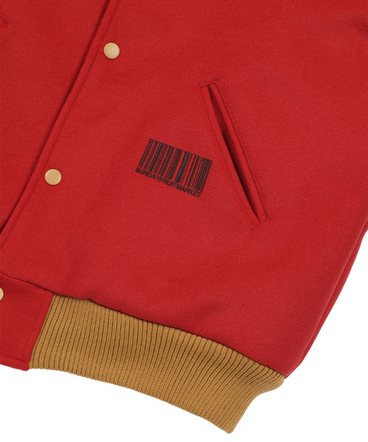 선데이후르츠마켓(SUNDAY FRUIT MARKET) APPLE VARSITY JACKET RED