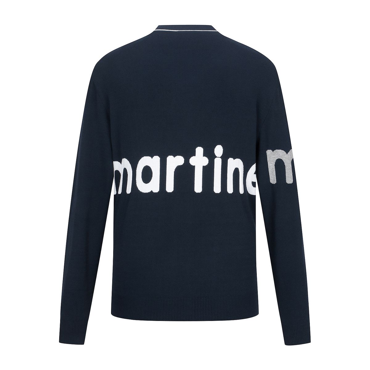 마틴골프(MARTINE GOLF) Logo V Neck Cardigan_Navy (Men)