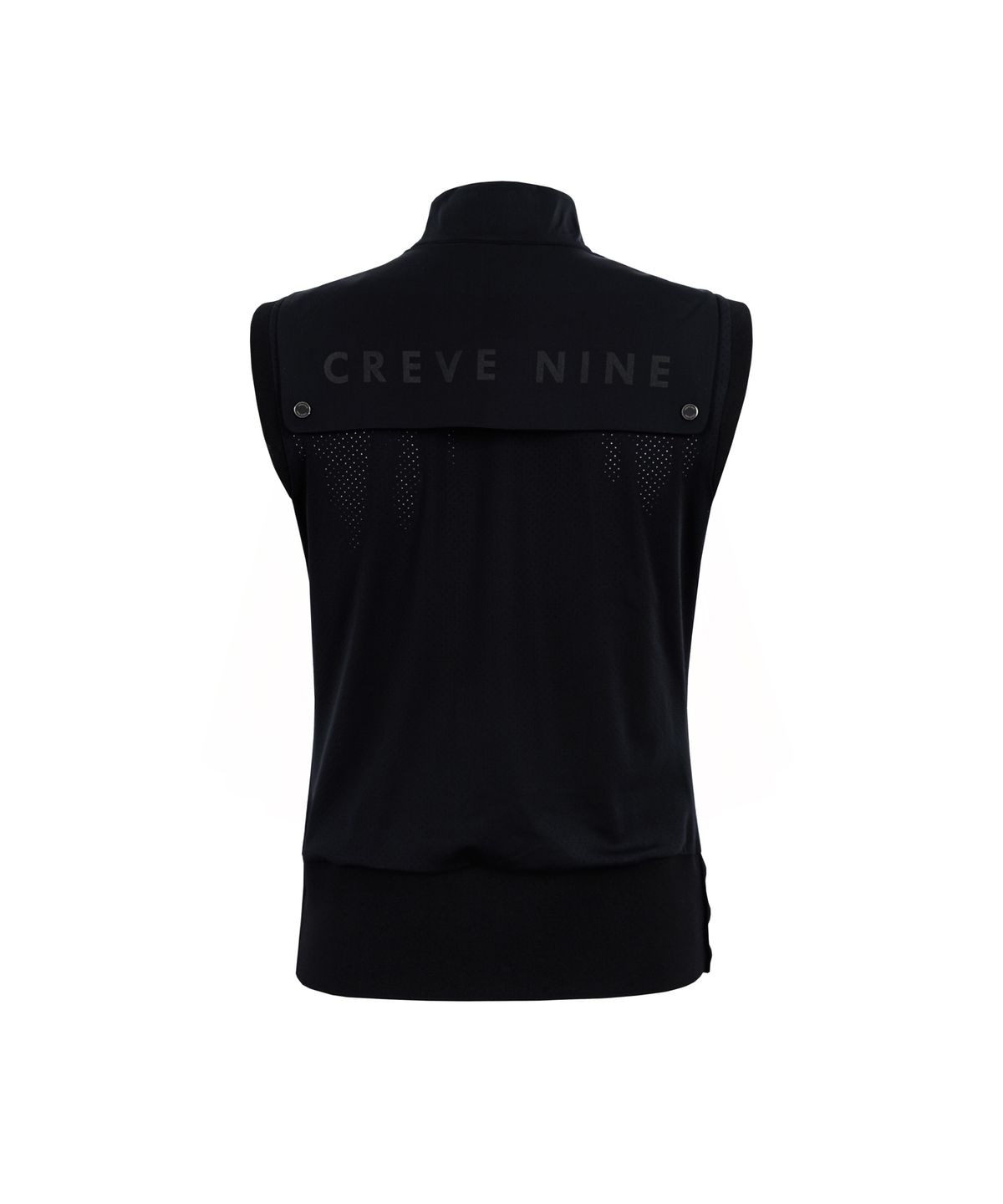 크리브나인(CREVE9) 하이넥 펀칭 멀티 티셔츠BK