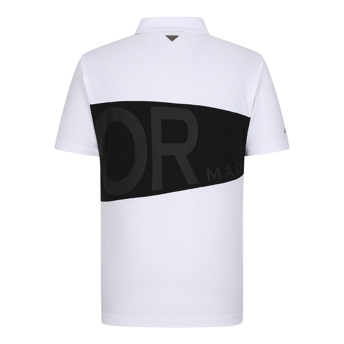 테일러메이드 어패럴(TAYLORMADE APPAREL) 남성 빅레터링 블록 타공 카라 반팔 티셔츠 T8031TN2243-100