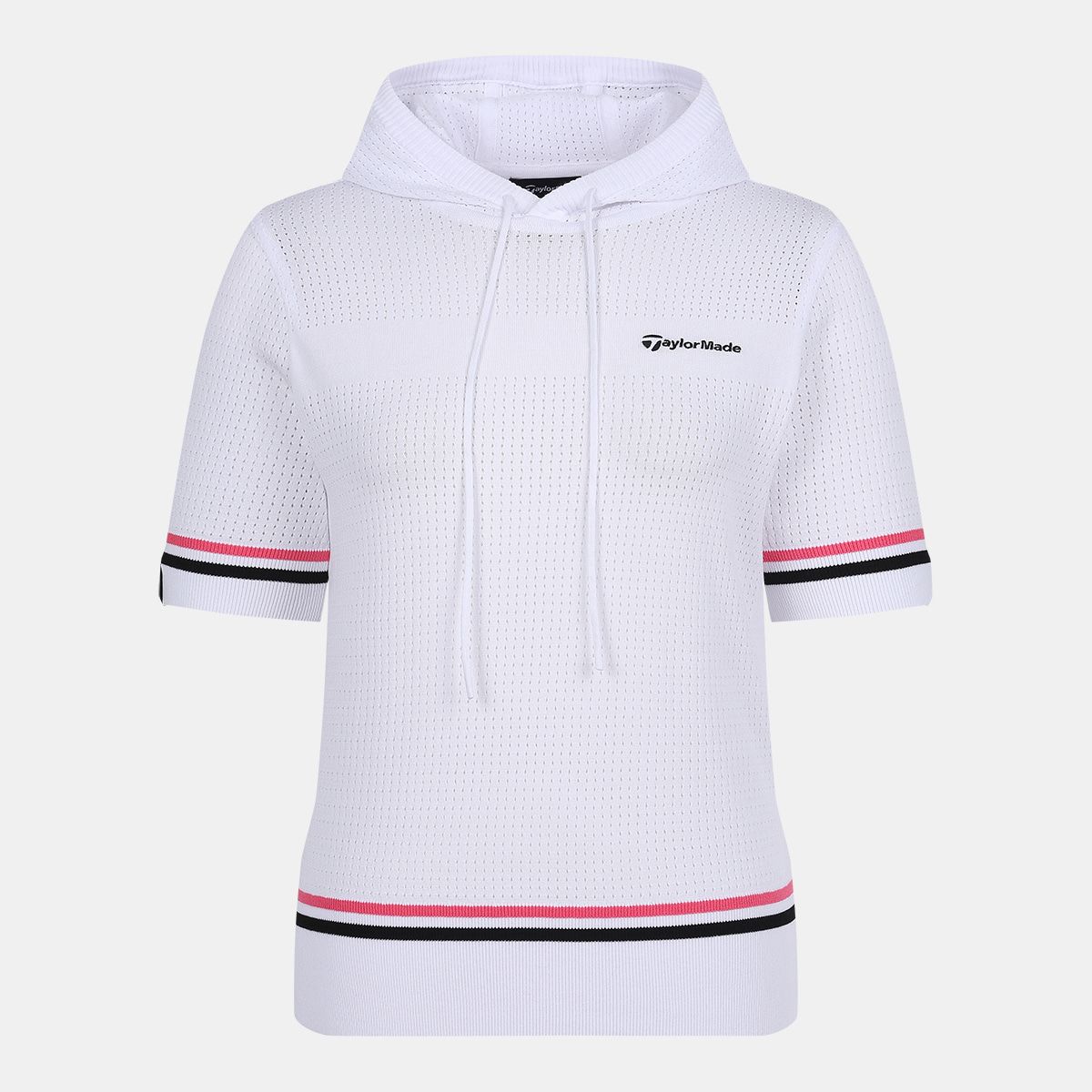 테일러메이드 어패럴(TAYLORMADE APPAREL) 여성 후드 반팔 니트 TSN-62HG21-100