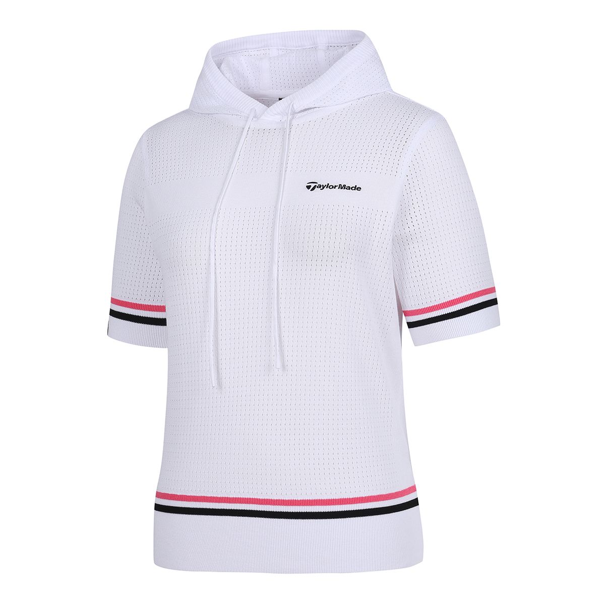 테일러메이드 어패럴(TAYLORMADE APPAREL) 여성 후드 반팔 니트 TSN-62HG21-100