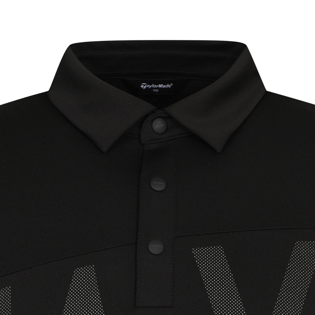 테일러메이드 어패럴(TAYLORMADE APPAREL) 남성 빅레터링 블록 타공 카라 반팔 티셔츠 TTN-22HG43-199