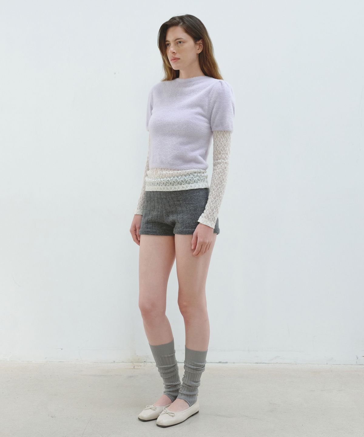 아옵트(AOPT) HAIRY PUFF SLEEVE KNIT - LAVENDER