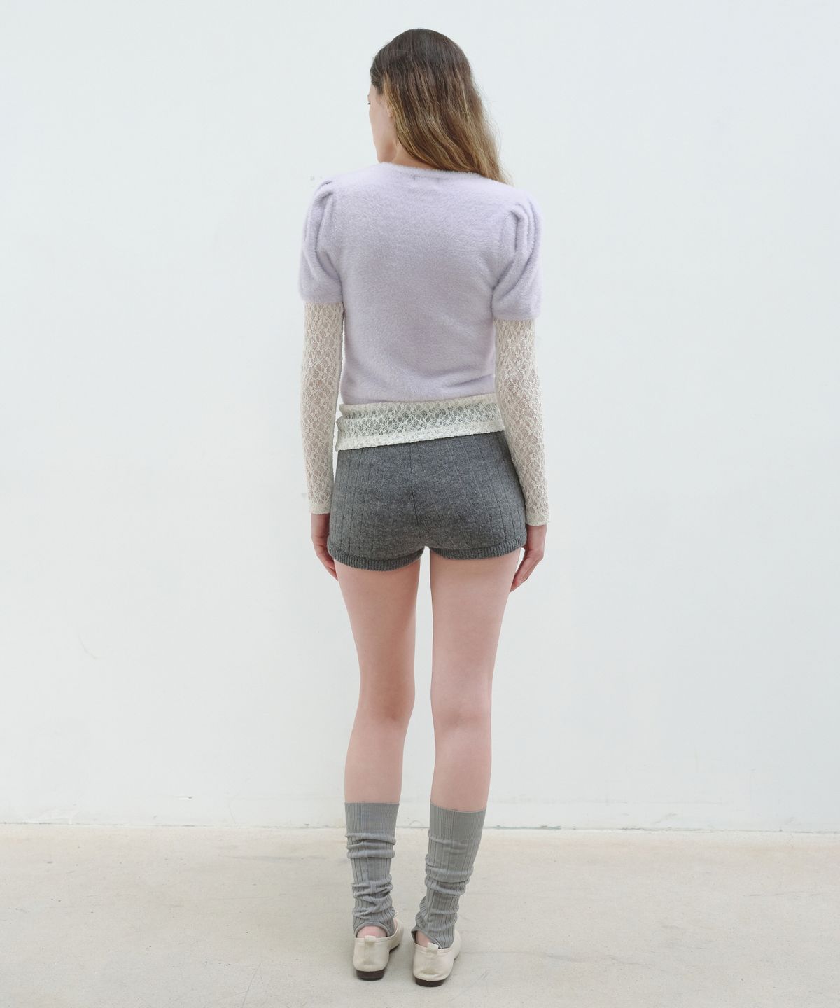아옵트(AOPT) HAIRY PUFF SLEEVE KNIT - LAVENDER