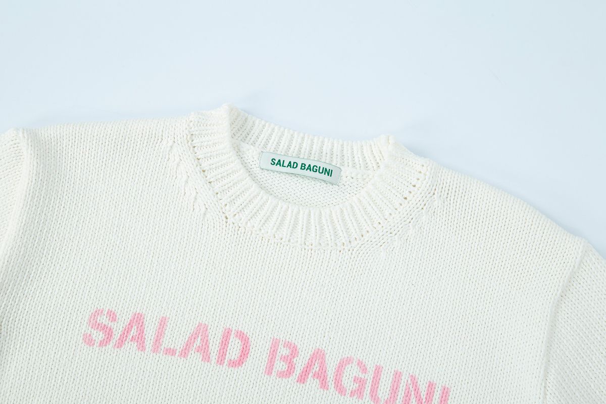 샐러드바구니(SALAD BAGUNI) Spray Pattern Knit - white