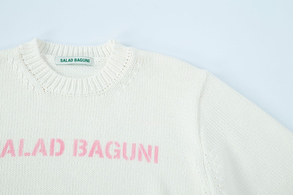 샐러드바구니(SALAD BAGUNI) Spray Pattern Knit - white