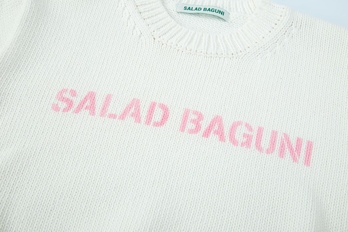 샐러드바구니(SALAD BAGUNI) Spray Pattern Knit - white