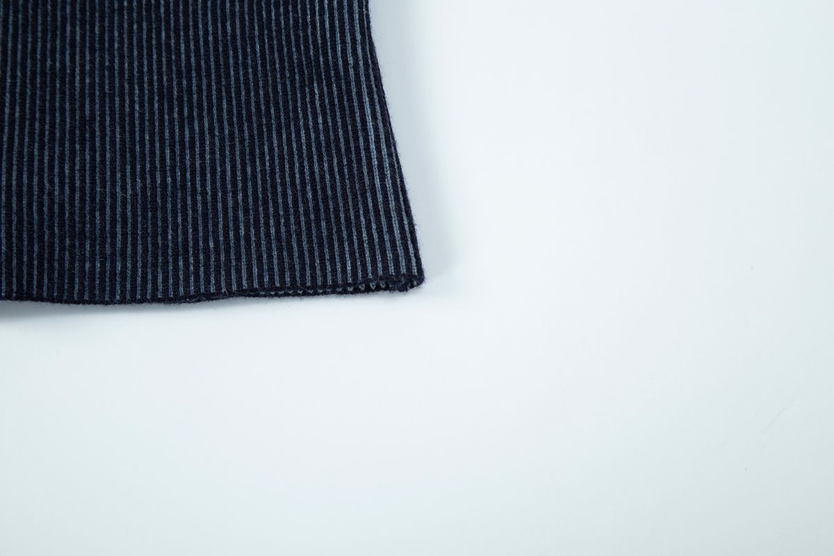 샐러드바구니(SALAD BAGUNI) Two-tone zip-up cardigan - navy skyblue