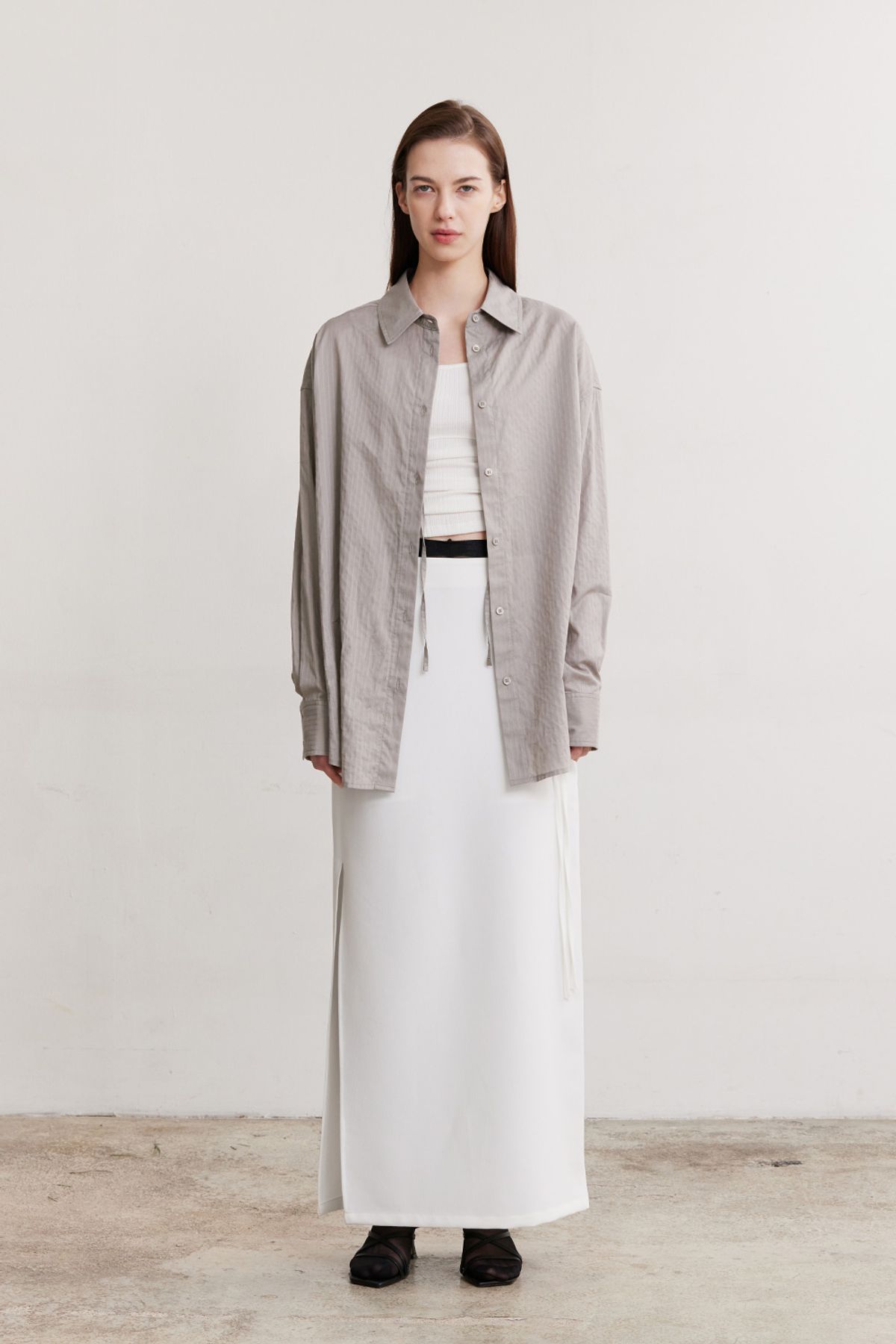 애프터아워즈(AFTERHOURS) OVERSIZED SHIRT (GREY)