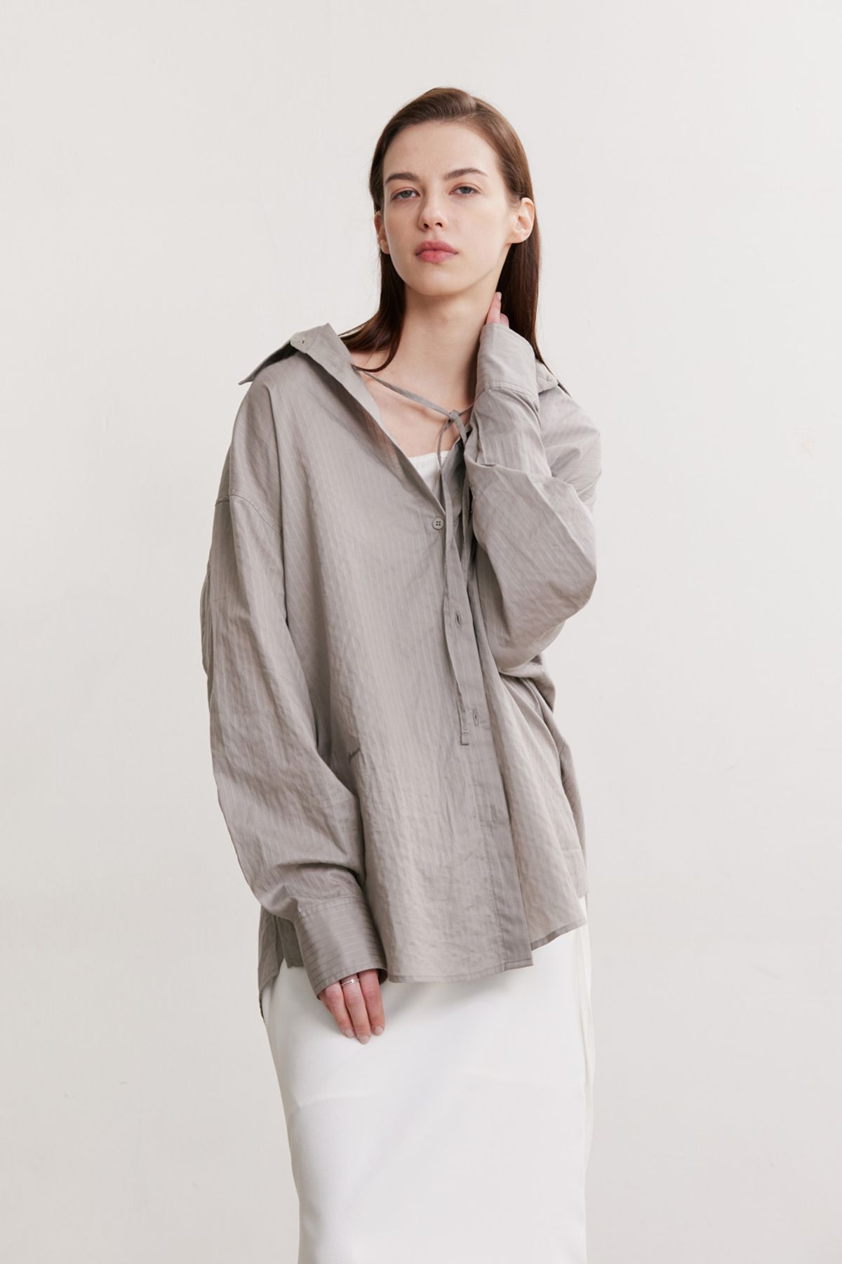 애프터아워즈(AFTERHOURS) OVERSIZED SHIRT (GREY)