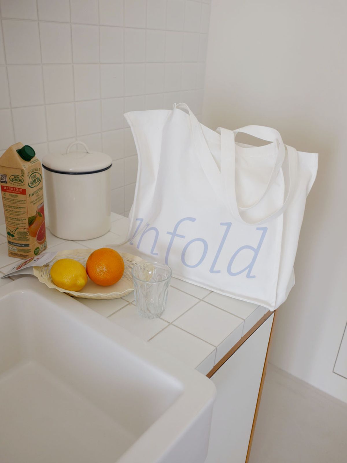 언폴드(UNFOLD) Easy shopper bag (white)