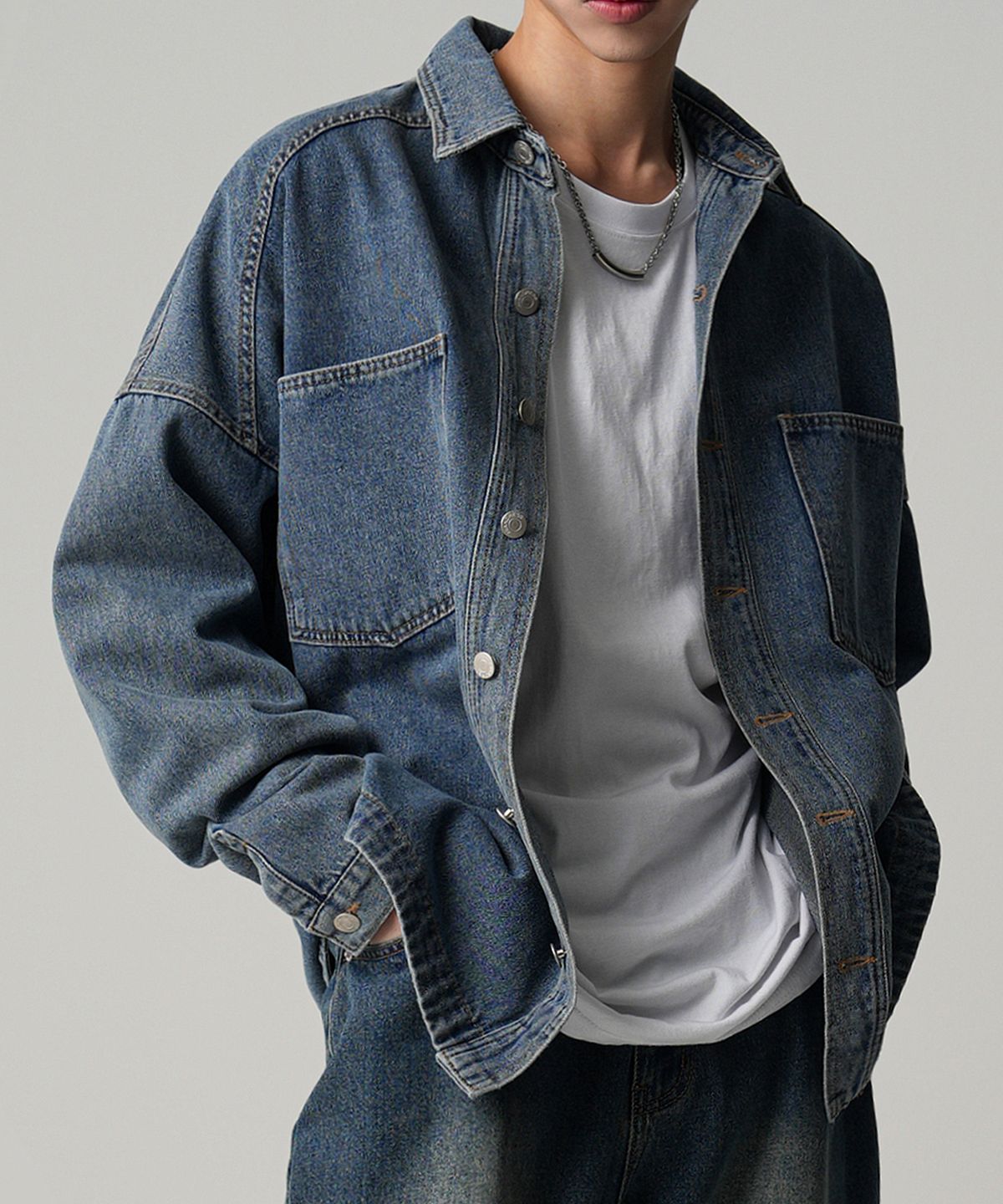 어반드레스(AVANDRESS) Buko Pocket Denim Shirt BLACK