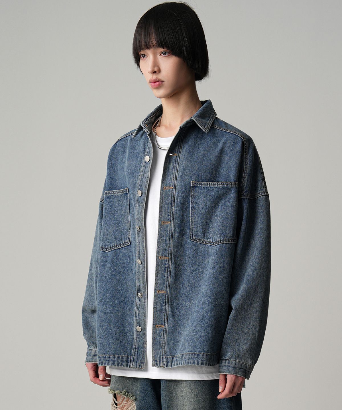 어반드레스(AVANDRESS) Buko Pocket Denim Shirt BLACK