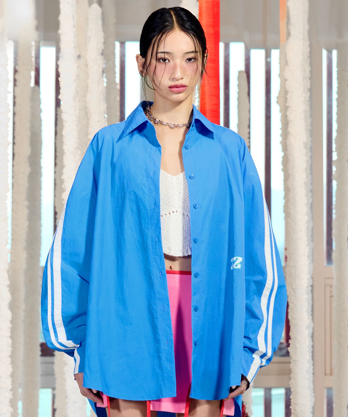 라라폭스(LALAFOX) LINE OVERSIZED SHIRT BLUE BQ2WB001