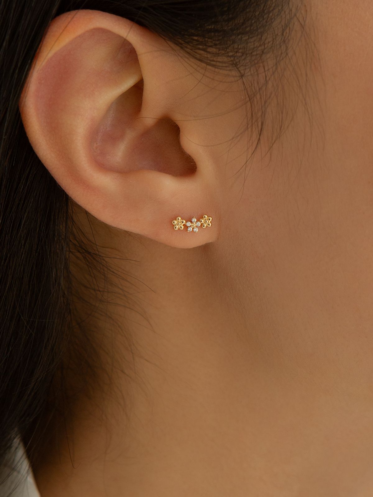 룬느(LUNNE) 14k 블루밍 플라워 피어싱 (14k골드) #LFPI11