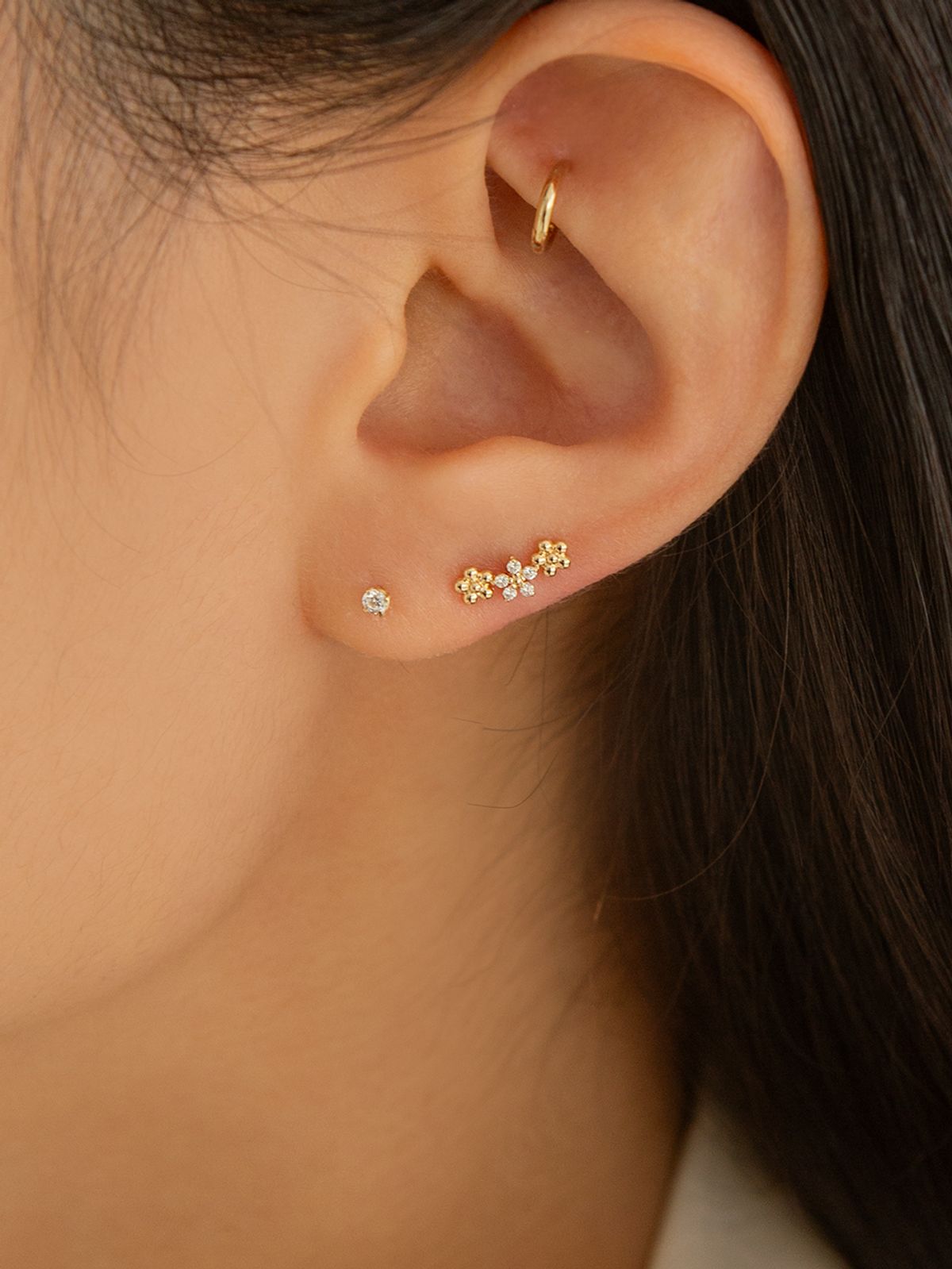 룬느(LUNNE) 14k 블루밍 플라워 피어싱 (14k골드) #LFPI11